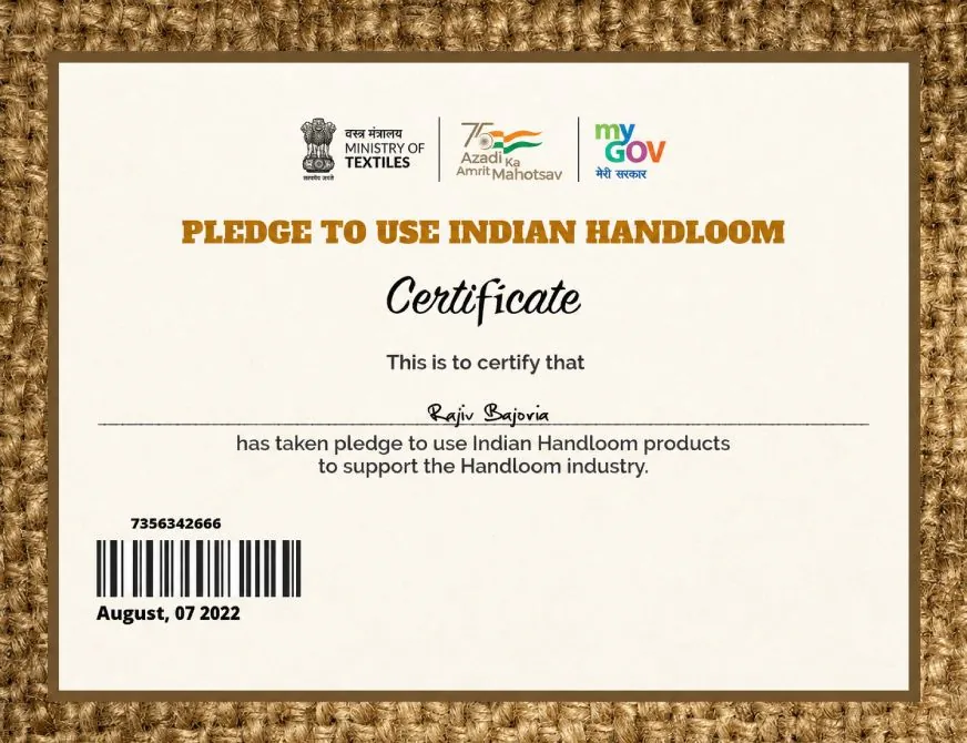 Indian Handloom Certificate