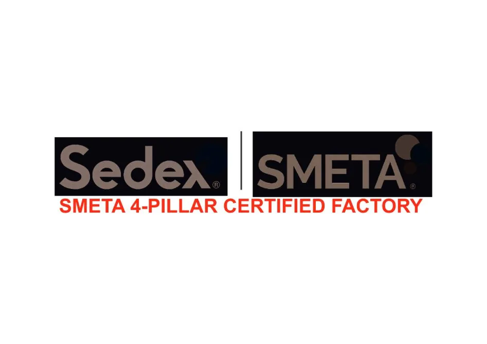 Sedex SMETA 4-Pillar Certified Factory Logo